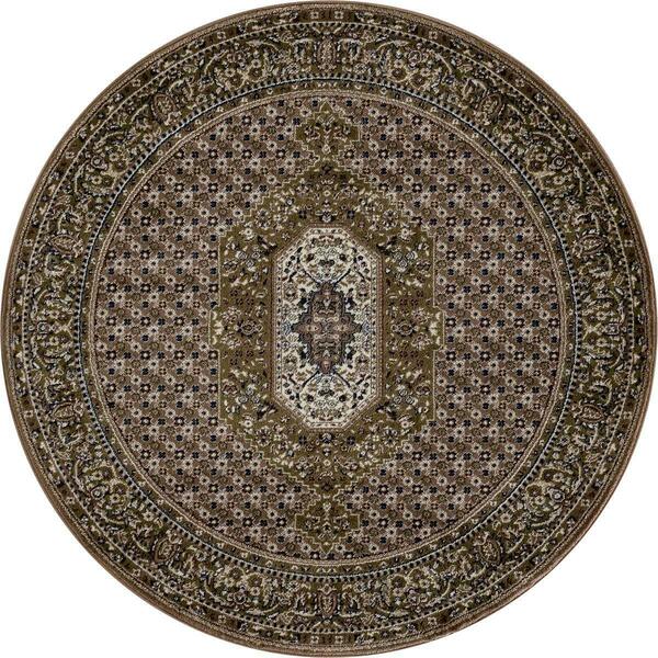 Art Carpet 5 Ft. Arbor Collection Downton Woven Round Area Rug, Brown 21452